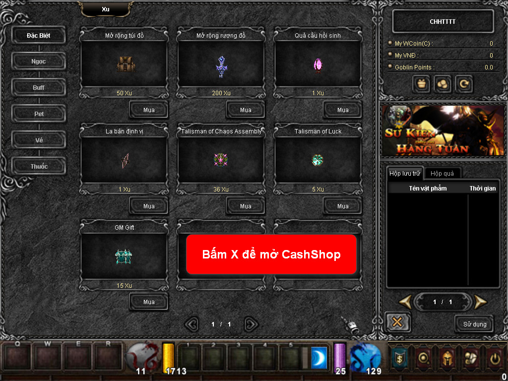 Chức năng chính của Game MU Hải Vương